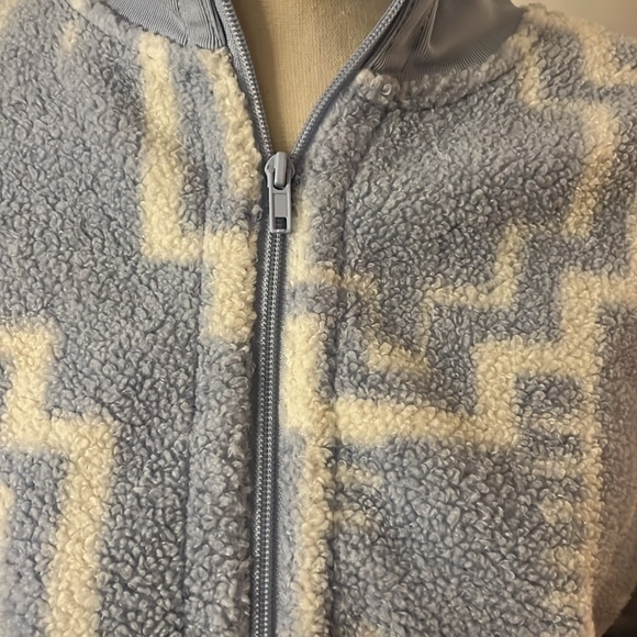 BLUE Susan Graver Women's Top Sweater Sz S Weekend Printed Polar Fleece Blue - Picture 5 of 10